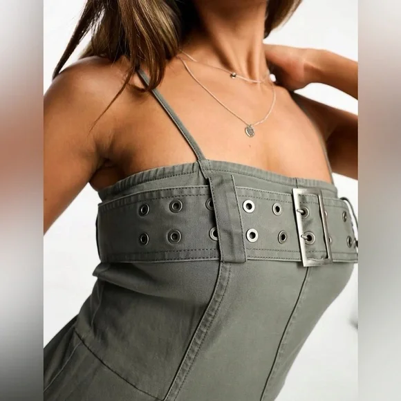 URBAN REVIVO GRAY MINI DRESS - Picture 3 of 13